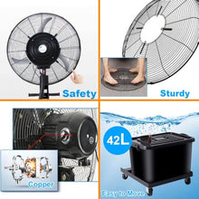 Outdoor Misting Fan Commercial Oscillating Fan for Patio, Portable Industrial Floor Pedestal Fan, Water Mist Cooling Spray Fan, with with 11 Gallon Tank, 3 Speeds ( Color : Fixed , Size : 65cm(26in) )