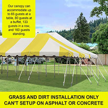 Party Tents Direct 20' x 40' Weekender Pole Canopy, Yellow & White Top