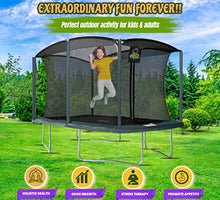Moxie Girlz Rectangle Trampoline 8x12 FT with Safety Net Ocean Green
