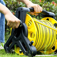 Garden Hose Reel Cart Portable Hose Reel with 10 Meters 1/2" Pipes Ten Gear Splash Adjustable and Convenient Storage Multi-Scenario Application & No Assembly Required for Gardening Car Cleaning Wa