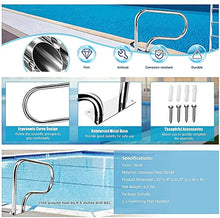 MSHOSAC Swimming Pool Safety Hand Rail Pool Handrails, 304 Stainless Steel Swimming Pool Hand Rail with Armrest Cover 32X22.5in/81x57cm