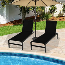 TEOYETTSF 2 Piece Recliner Chair Aluminium Adjustable Black