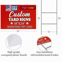 24"X18"Pack of 100, Custom Yard Signs | Double Sided,4mm Weatherproof Corrugated Plastic, with Metal "H" Stake,Outdoor Customizable Sign Cutout, Made in USA