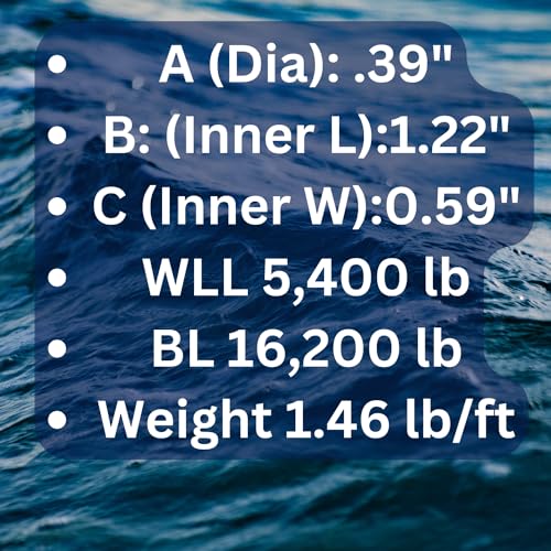 Smart Choice Marine Hot Dipped Galvanized BBB High Test Marine Anchor Chain 3/8" 100 Feet