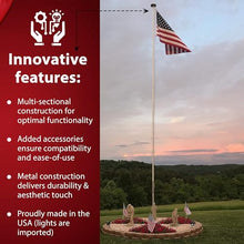 Telepole Manufacturing Inc 7000-T8 Aluminum 28' Sectional Flagpole with Accessories Silver