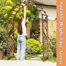 Wooden Garden Arbor Rose Archway Trellis for Climbing Plants Heavy Duty Wedding Arch Easy to Assemble(Brown,140cm/55.1inch)
