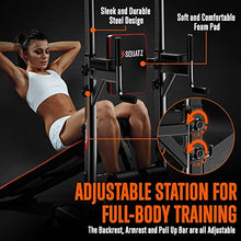 SQUATZ Pull-Up Workout Station with Bench Black