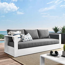 Modway Tahoe Aluminum Outdoor Patio Sofa in White Charcoal