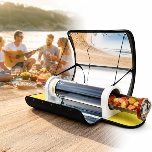 Portable Solar Cooker and Grill, 4.5L Large Capacity Solar Oven with Thermo