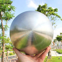 YDJIANCAI 1 Piece Silver Brushed Stainless Steel Gazing Ball – Hollow Sphere for Outdoor Yard, Patio, and Home Garden Decoration(Size:18.89in/48cm)