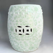 JOYNOW Ceramic Garden Stool Decorative Garden Stools Carved Tangle Pattern Drum Stool Porcelain Stool Dressing Stool Furniture Shoeshine Stools Garden Stool Ceramic