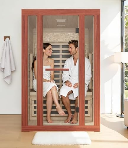2 Person Far Infrared Sauna for Home, Indoor Sauna, Low EMF, 7 Heaters
