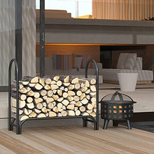DOIBG Heavy Duty Outdoor Firewood Rack S Organizer Large Wrought Iron Log Carrier for Fireplace Stove and Fire Pit Floor Firewood Holder Accessory