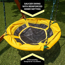Sportspower Sandalwood Wood Swing Set with Swings, Slide & Playhouse Green