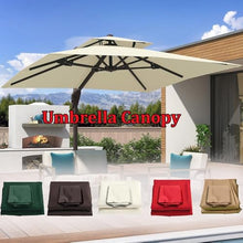 MXJCKSOQ 3X Cantilever Umbrella Replacement Canopy 8 Ribs UV-Resistant Patio Shade Cover for Yard & Pool Offset Parasol Sunshade Top Outdoor Fabric Single top,Khaki-3m (10’) Single top