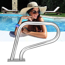 3-Bend Swimming Pool Handrails Stainless Steel Grab Ladder with Bottom Plate Easy to Assemble Humanized Handle