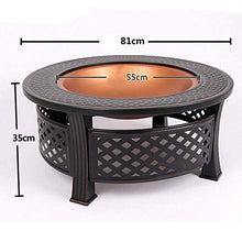 Garden Fire Pit Grill Bowl Grill Barbecue Rack Fire Pit with BBQ Grill Shelf,Outdoor Metal Brazier Round Table Fire Pit Garden Patio Heater/BBQ/Ice Pit,Outdoor Fire Pits