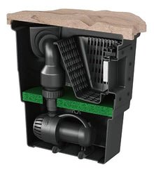 Aquascape Signature Series 400 Pond Skimmer, Surface Debris Removal with Rigid Basket and Filter Mat, Heavy-Duty Construction, Includes Faux Rock Lid, for Ponds Up to 400 sq. ft.,43021
