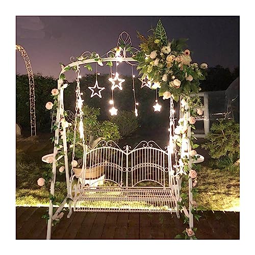 KYTGFH 2-4 Person Outdoor Porch Swing Garden Swing Outdoor Lounge Chair,Outdoor Iron Balcony Hanging Chair,Household Leisure Hammock Patio Swing for Yard,Lawn,Garden,Pool,Indoor