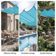 FENGZEQUAN Retractable Wave Sun Shade Sail Rectangle Sun Shade for Outdoor Garden UV Block Sunshade Cloth Canopy with Rope for Yard Deck Lawn Garden Patio Carport(W1.3*L13m/W4.26*L42.65ft)
