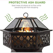 Garden Fire Pit Outdoor Party BBQ Fire Pit Table Wood Burning Grill Bowl 2 in 1 Fireplace for Bonfire Barbecue in Wild with Grill Grate for Patio Backyard with Spark Screen Grill Barbecue Rack