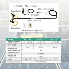 Electric Solar Panel Cleaning Brush and Rod, Water Fed Rod Brush, Extendable Roof Shingle Brush, for Roof, Solar Panel, House Siding, Deck, Pool,11.5ft(3.5m)