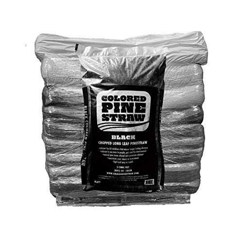 Colored Pine Straw Longleaf Pine Straw Mulch Black 50 Bags per Pallet 1,250 Sq. Ft.
