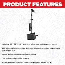 Scotty Depthpower Electric Downrigger with 60-Inch Boom & Swivel Base, Rod Holder, Braided Line Black