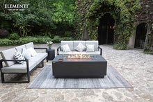 Elementi Andes Propane Gas Fire Pit Table Bundle - Cast Concrete with Concealed Pullout Tank Storage Drawer | Electronic Ignition | Canvas Cover, Lava Rock Included | Dark Gray