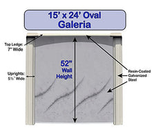 Galleria 15 ft x 24 ft Oval Above Ground Swimming Pool Kit | 52 Inch Steel Walls | Bundle Includes: 25 Gauge Liner, A-Frame Ladder, Sand Filter System with Pump & Skimmer