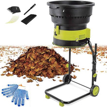 Electric Leaf Mulcher/Shredder, 13 Amp 2500W High Power Bladeless Leaf Shredder for 17:1 Reduction Ratio, 8000-RPM Max Mulch up to 55-Gallons per Minute, for Yard Cleanup, Composting NoPowerCord