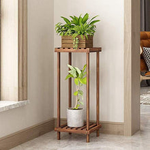 MIIKHI Flower Stand with 2 Tier Wooden Free Standing Plant Stand Indoor and Outdoor Flower Display Rack,2 Colors,4 Sizes (Brown 70cm)
