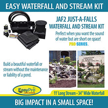 EasyPro Pond Products Pro-Series Just-A-Falls Waterfall Kit with 34" Spillway and 11' Stream Black