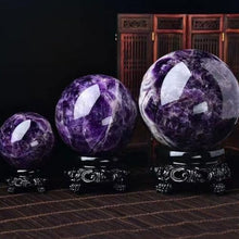 FOTCFATEV Crystal Ball, Dream Amethyst with Stand Crystals Sphere Quartz Purple Figurines for Divination Yoga Home Office FengShui Decoration,15cm/5.9in