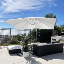 OROTLECT 10' x 13' Rectangular Economical Large Cantilever White Umbrella with White Base
