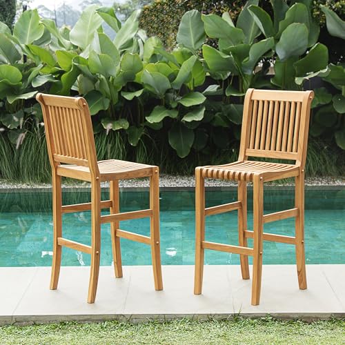 Cambridge Casual Costa Wood Bar Outdoor Dining Chair Set of 2