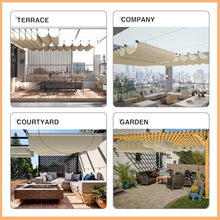 JHIAADEY Retractable Pergola Shade Cover，Sliding Wave Shade，Shape Design for Sunblock Thermal Insulation ，UV Protection Retractable(W:2.6m/102in*L:14m/46ft)
