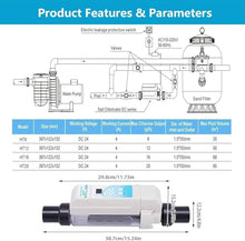 Saltwater Chlorinator Device, Pool Salt Chlorinator with LED Control Panel, Automatic Cleaning Salt Water Pool Chlorine Machine for In Ground Swimming Pool 8g/h,12g/h,16g/h,20g/h,EC-12 (Size:12-14)