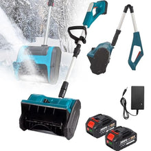 HYUIO Electric Foldable Snow Blower, Cordless with 2 Batteries, Adjustable Direction & Telescopic Pole for Easy Snow Removal on Driveways and School Roads