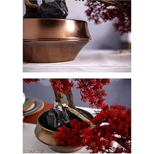 Artificial Bonsai Artificial Tree Bonsai Creative Red Leaf Tree Bonsai Golden Flowerpot Stone Landscaping Living Room Office Study Decoration Fake Plants for Home Office