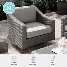 Martha Stewart Bedford Indoor/Outdoor Patio Swivel Chair, Gray