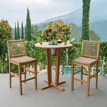 Cambridge Casual Carmel 2-Piece Teak Wood Outdoor Bar Stool Set