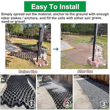 2" HDPE Gravel Stabilizing Geo Cell Permeable Ground Grid Heavy Duty Foundation Support for Driveway Walkway Patio Slope Parking Outdoor Erosion Control & Soil Stabilization(6x10m(20x33ft))