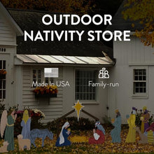 Outdoor Nativity Store Complete Nativity Scene - 12 Weatherproof Nativity Set Figures for Outdoor Christmas Decoration - Easy to Assemble & Store - Large, Colorful