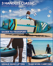 FLYPARK Fishing Inflatable Paddle Board 10'8''x35'' Fishing SUP Stand Up Paddleboard Blue