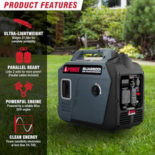 A-iPower Quiet Inverter Generator, 2600W RV Ready, EPA & CARB Compliant CO Sensor, Portable Ultra-Light Weight For Backup Home Use, Tailgating & Camping (SUA2600i)