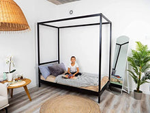 BUSY WOOD Wooden Kids Canopy Bed Natural
