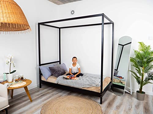 BUSY WOOD Wooden Kids Canopy Bed Natural