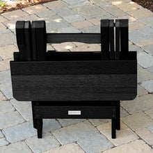 highwood Lehigh (2) Garden Chairs with Folding Side Table, Black