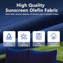 MFPMTUXO (Cushions Only) 16 Pcs Patio Conversation Sets Cushions for 7 Piece Wicker Rattan Sofa Seating Group, Outdoor Conversations Furniture Set Cushion Waterproof(Navy Blue)
